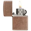 Zippo Reg Antique Copper Flat Btm